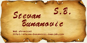 Stevan Bunanović vizit kartica